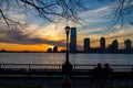 Newark Skyline at Sunset Royalty Free Stock Photo