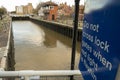 Newark Town locks and riverside buildings on the River Trent