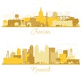 Newark and Trenton New Jersey City Skyline Silhouette Set