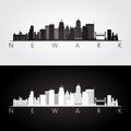 Newark USA skyline and landmarks silhouette Royalty Free Stock Photo