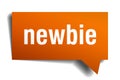 Newbie orange 3d speech bubble