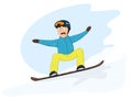 Newbie snowboarder Royalty Free Stock Photo