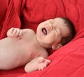 Newborm infant baby screaming crying just after born