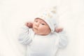 Newborn adorable one week baby boy sleeping