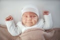 Newborn adorable one week baby boy sleeping