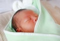 Newborn Asian baby Aged 2 Days in the blanket