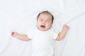 Newborn Asian baby crying Royalty Free Stock Photo