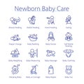 Newborn babies care, infant, diaper, doctor, toys