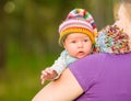 Newborn baby in the arms of mom Royalty Free Stock Photo