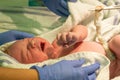 Newborn baby after birth in hospital Royalty Free Stock Photo