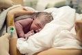 Newborn baby boy after birth Royalty Free Stock Photo