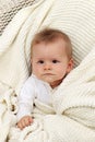 Newborn baby boy lying in a hammock Royalty Free Stock Photo