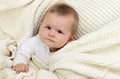 Newborn baby boy lying in a hammock Royalty Free Stock Photo