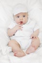 Newborn baby boy portrait All White Royalty Free Stock Photo