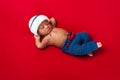 Newborn Baby Boy in Sailor Costume