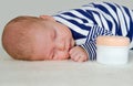 Newborn Baby Boy Sleeping Peacefully Royalty Free Stock Photo