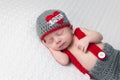 Newborn Baby Boy Wearing a Royalty Free Stock Photo