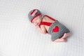 Newborn Baby Boy Wearing a Royalty Free Stock Photo