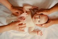 Newborn Baby Care. Pediatric Care Of Newborn. Little Baby Given Massage At Pediatrist. Pediatrics And Neonatology