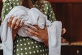 Newborn baby during christening