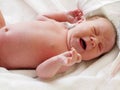 Newborn baby crying Royalty Free Stock Photo