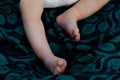 newborn  baby feet on blanket Royalty Free Stock Photo