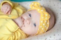 Newborn baby girl in headband