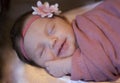 Newborn baby girl smiling Royalty Free Stock Photo