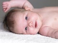 Newborn Baby Girl On Towel Royalty Free Stock Photo