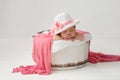 Newborn Baby Girl Wearing an Easter Hat Royalty Free Stock Photo