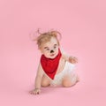 Newborn baby girl wearing a Halloween costume Royalty Free Stock Photo