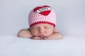 Newborn Baby Girl Wearing a Royalty Free Stock Photo