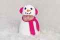 Newborn Baby Girl Wearing a Snowgirl Costume Royalty Free Stock Photo