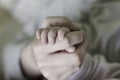 Newborn baby holding his mothers hand Royalty Free Stock Photo