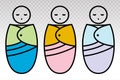 Newborn baby / infant swaddled / swaddling - flat vector icon for apps and websites