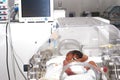 Newborn baby inside incubator Royalty Free Stock Photo