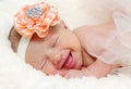 Newborn baby laughing Royalty Free Stock Photo