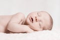 Newborn Baby Male Sleeping Peacefully Closeup Face Royalty Free Stock Photo