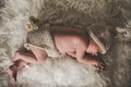 Newborn baby photography, rabbit concept Royalty Free Stock Photo