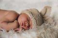 Newborn baby photography, rabbit concept Royalty Free Stock Photo