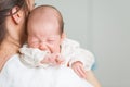 Newborn baby screaming in pain with colic Royalty Free Stock Photo