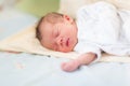 Newborn baby sleeping, 3 days old Royalty Free Stock Photo