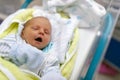 Newborn baby sleeping in the delivery room Royalty Free Stock Photo