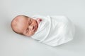 Newborn baby sleeping. Happy family kid dream concept. Cute lifestyle newborn baby sleeping