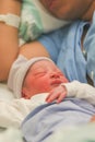 Newborn baby sleeping in the hospital Royalty Free Stock Photo