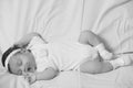 Newborn baby sleeping with a pacifier Royalty Free Stock Photo