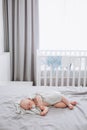 newborn baby sleeps dummy bedroom covered blanket