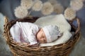 Newborn baby sleeps sweetly Royalty Free Stock Photo