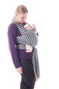 Newborn baby in sling Royalty Free Stock Photo