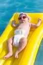 Newborn baby on summer mattress Royalty Free Stock Photo